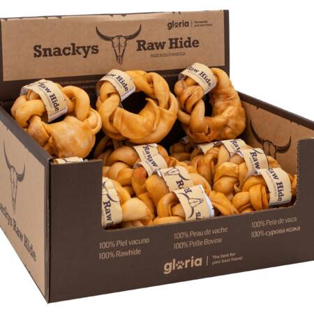 Snack Masticable Rawhide Donut trenzado Sabor miel para perros de la marca Snackys