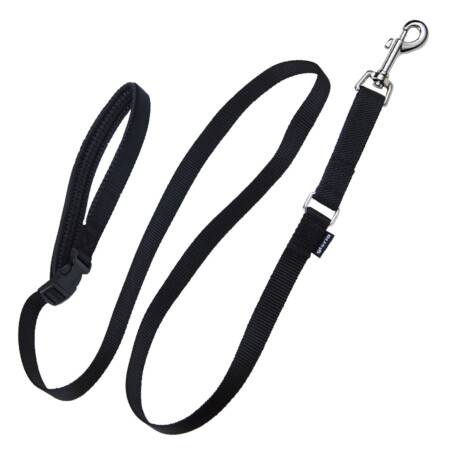 Correa running ajustable para perros de la marca Gloria  200 cms y con 20 mm. Negro.