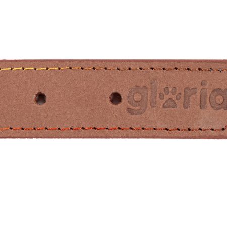 Collar de piel nobuk para perros de la marca Gloria  60 cms y con 30 mm. Marrón