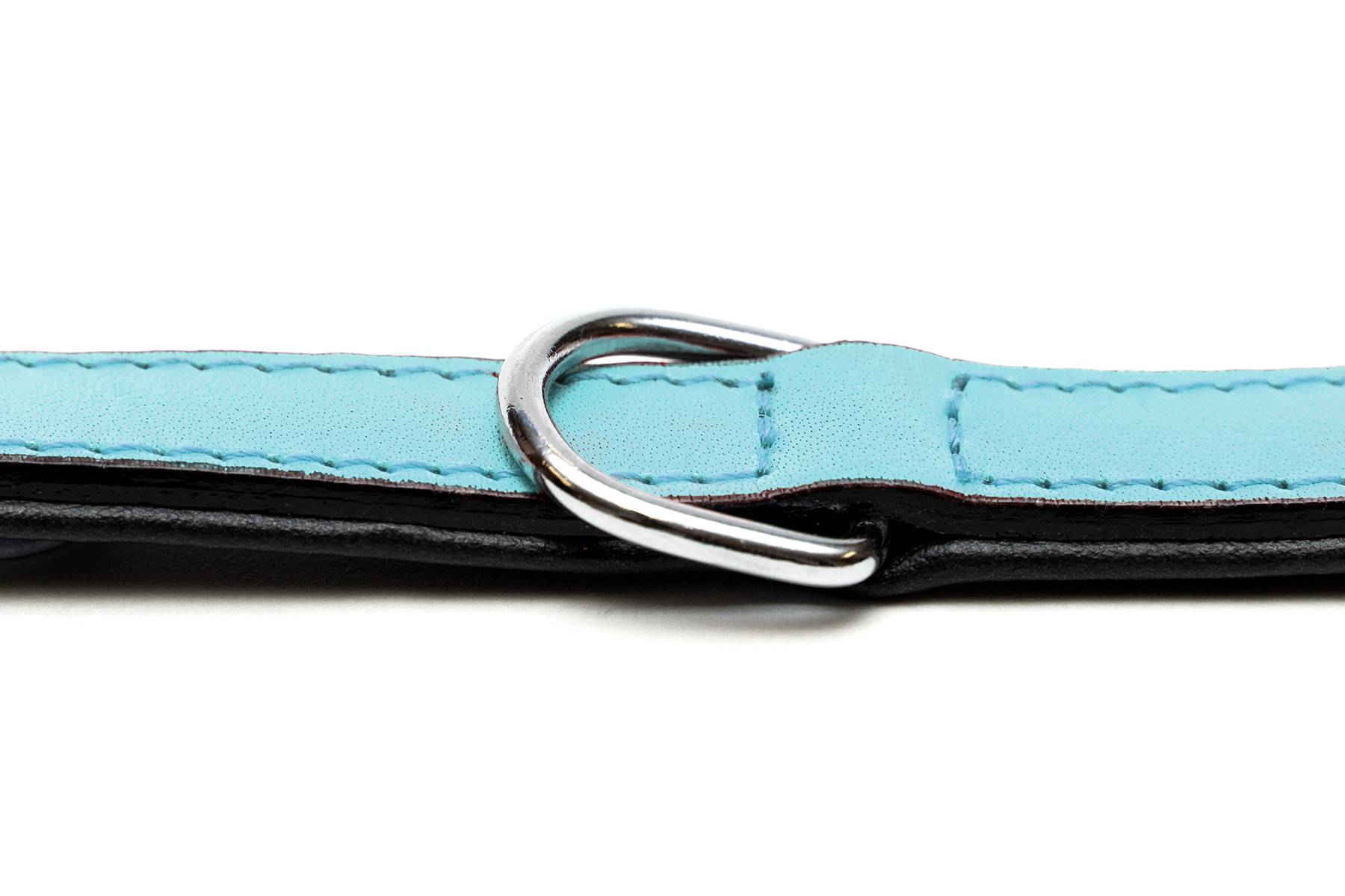 Collar piel acolchado para perros de la marca Gloria 35 cms y con 15 mm. Azul