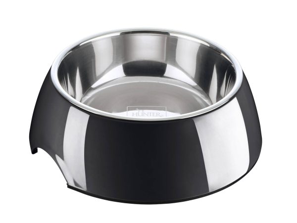 Comedero modelo de melamina 160Ml Negro de la marca Hunter